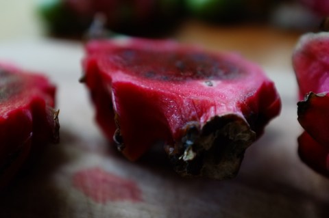 red dragon fruit cut open