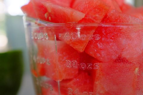 watermelon in measuring jug